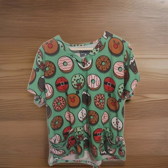 Butter Soft Size L Top Christmas Scrub Hospital Nurse Holidays Ugly Christmas - Picture 1 of 5